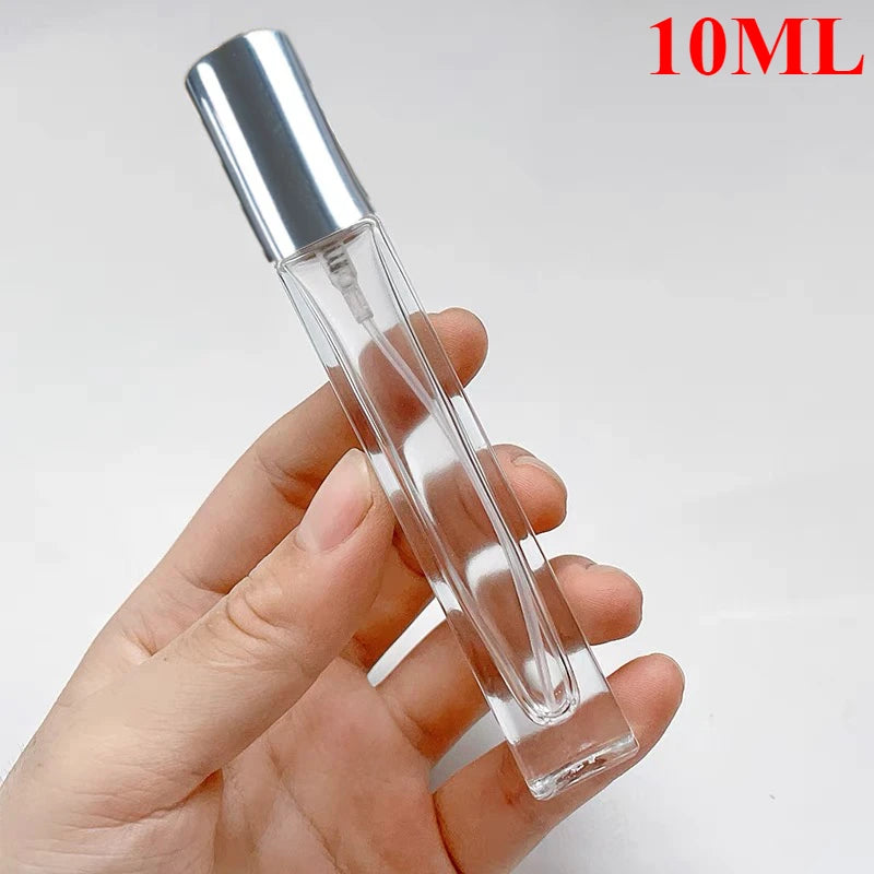 1/3Pcs Travel Perfume Spray Bottles 10ML Clear Glass Pray Atomizer Empty Sample Vials Refillable Travel Sample Spray Bottles