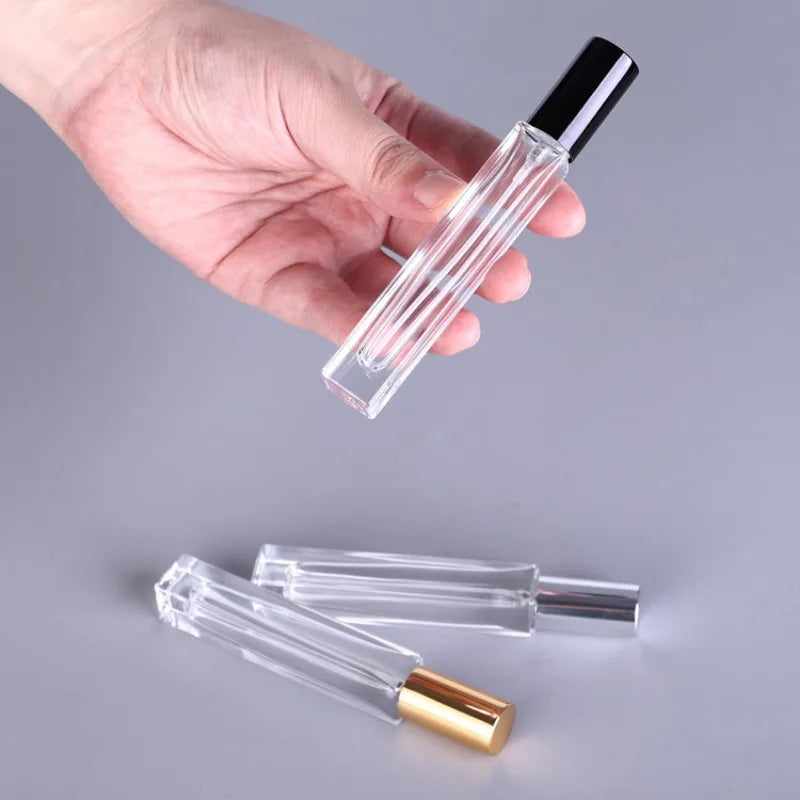 1/3Pcs Travel Perfume Spray Bottles 10ML Clear Glass Pray Atomizer Empty Sample Vials Refillable Travel Sample Spray Bottles