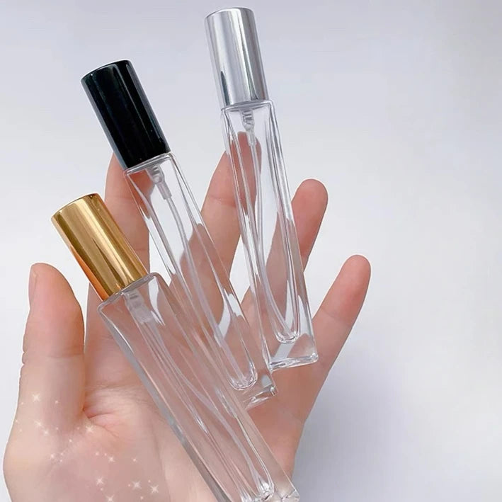 1/3Pcs Travel Perfume Spray Bottles 10ML Clear Glass Pray Atomizer Empty Sample Vials Refillable Travel Sample Spray Bottles